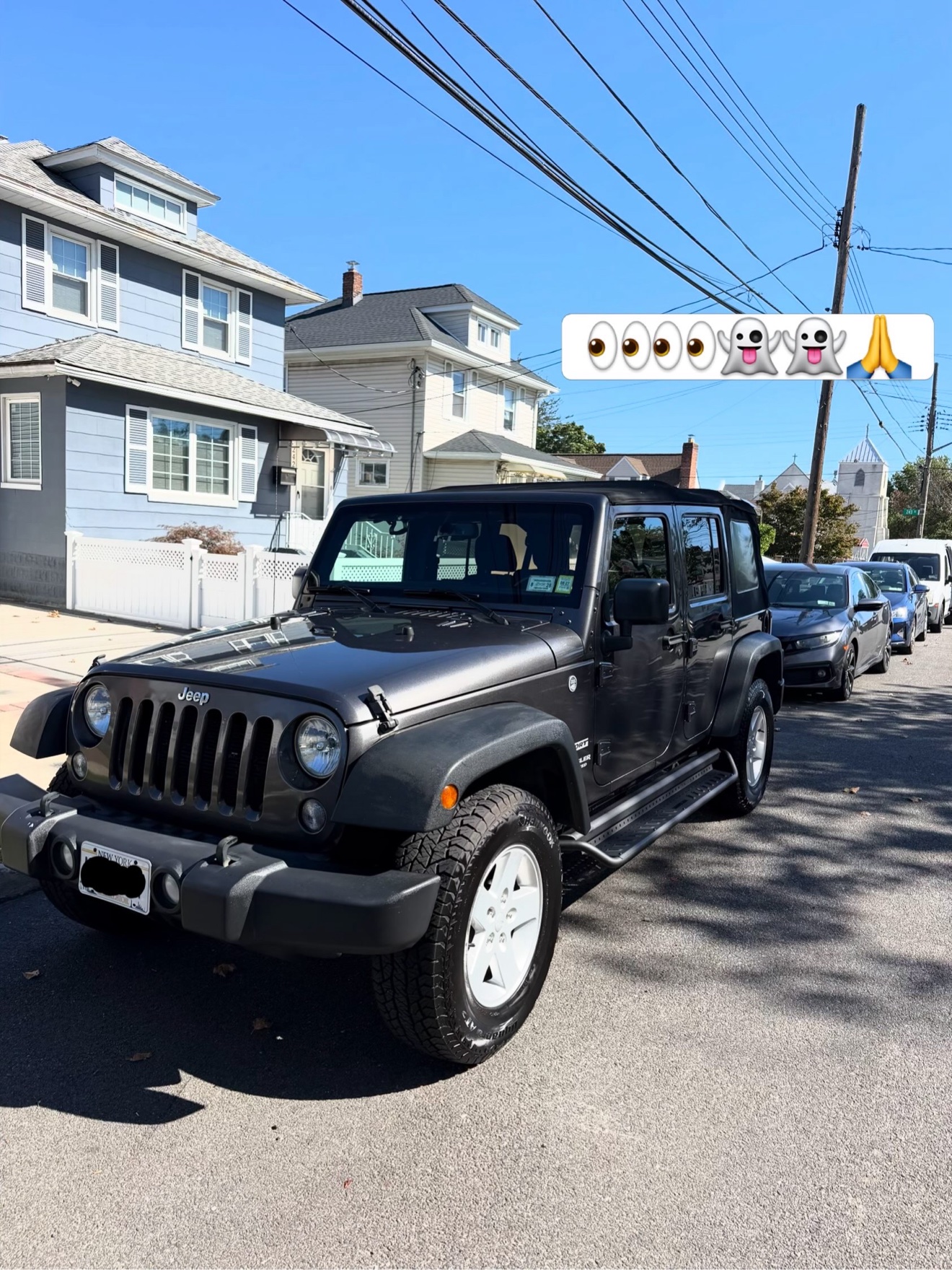 Gray Jeep Wrangler after a wash